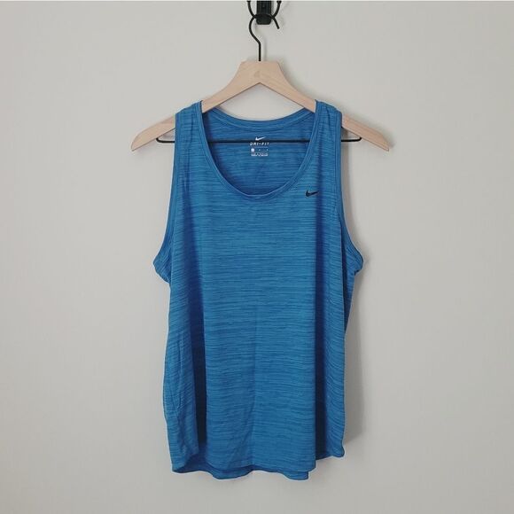 Nike Dri-Fit Heathered Blue Tank Top Size Large - Picture 1 of 4
